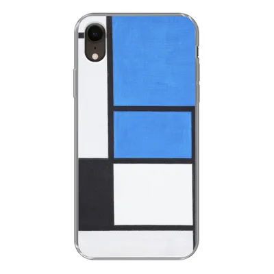 Produktbild von MuchoWow® Handyhülle Schutzhülle Hülle für iPhone XR Komposition mit Blau, Rot, Schwarz, Gelb und Grau - Piet Mondrian Silikon Softcase Handy Hülle - Schutzdeckel