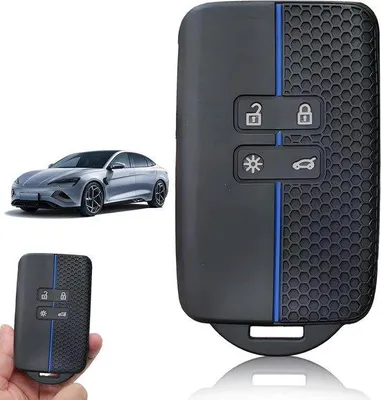 Produktbild von Famanu Schlüsselcover aus Silikon für Renault-Modelle - Schwarz und Blau