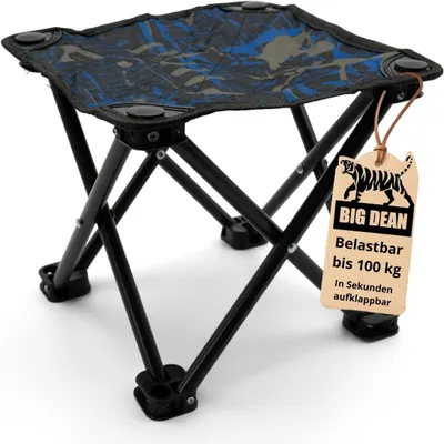 Produktbild von Dreibeinhocker BigDean Kleiner Campinghocker, 23 cm, Angelhocker, Campinghocker, Dreibeinhocker, Klapphocker | Zusammenklappbar inklusive Tragetasche