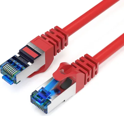 Produktbild von CAT 7 Patchkabel Ethernetkabel Netzwerkkabel Rohrkabel DSL LAN Kabel - Rot 7,5m