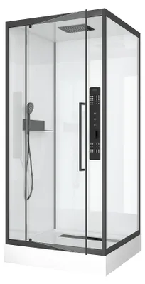 Produktbild von Komplettdusche 90×90×215 cm, Duschtasse, Gleittüren, 5 mm ESG, Armatur