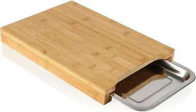 Image de Planche à découper en bambou avec bac de récupération, pratique, 1 pièce, ustensile de cuisine