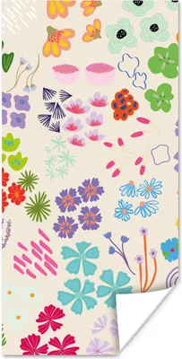 Produktbild von MuchoWow® Poster Blume - Muster - Anemone 60x120 cm - Wandschmuck