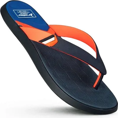 Produktbild von Rider Herren Flip Flops Sommer Schuhe Badelatschen Pantoletten Slides Dunkelblau/Orange Gr.39/40