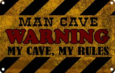 Produktbild von vianmo Blechschild 20x30 cm man cave warning my rules Dekoration