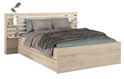 Produktbild von Stauraumbett >Escale 4< in Eiche Nachbildung - 217x99x236cm (BxHxT)