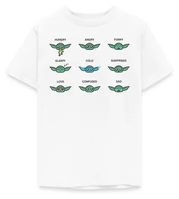 Produktbild von Star Wars: Mandalorian Grogu Emotionen Teenager T-Shirt, 134/146 (9-11 Jahre), Weiß