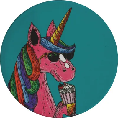 Produktbild von Maxwell & Williams DU0188 MULGA Untersetzer rund, 10,5 cm, Unicorn (Einhorn), Keramik - Kork