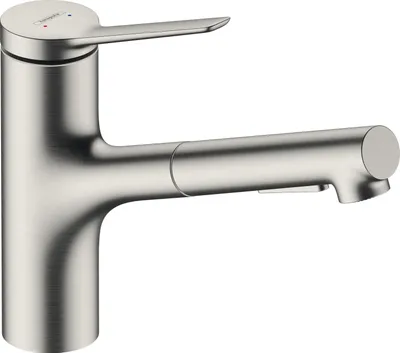 Obrázek produktu pro Dřezová baterie Hansgrohe 150 Zesis M33 vytahovací výtok 2jet nerezový vzhled, 74800800