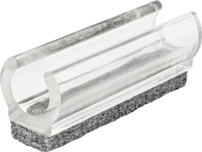 Produktbild von WAGNER Klemmschalengleiter für Rundrohr 4tlg. - 50 x 11 / 12 x 11 / 19 mm, Filz 8 mm, Kunststoff transparent - 15069099