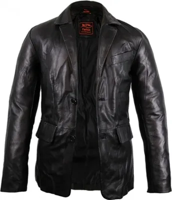 Produktbild von Herren Leder Blazer aus echtem Lamm Nappaleder 70´s Leder Sakko Lederjacke Slim(S)