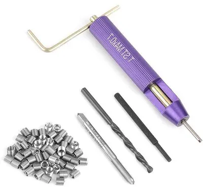 Image de Inserts hélicoïdaux en acier inoxydable M4 x 2D, 50 pièces - Kit de réparation de filetage
