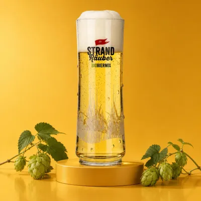 Produktbild von 6x Störtebeker Strandräuber Glas 0,2l Biermix Stange Pokalglas Eichstrich