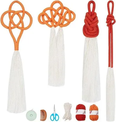 Immagine prodotto di Set di tende in macramè, 4 pezzi, per decorazione
