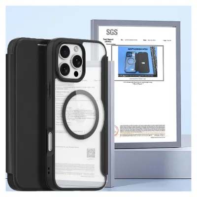 Image de Dux Ducis Skin X Pro Case Pour Iphone 16 Pro Avec Magsafe Et Rabat - Noir