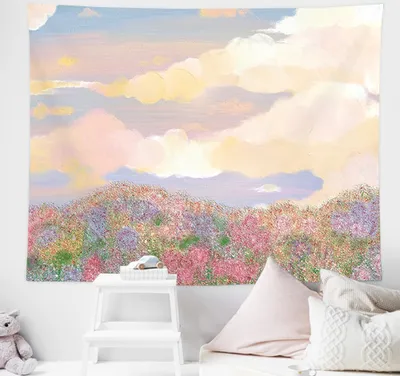 Produktbild von Tapisserie Mit Natürlicher Aussicht, Wandbehang, Wandbehang, Wandbehang, Flora, Himmel, ästhetische Schlafzimmerdekoration, Botanische Wandteppiche (150cm x 130cm,Farbe 11)
