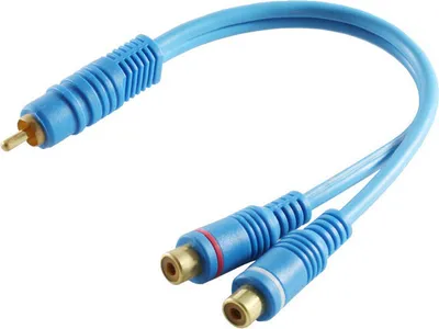 Produktbild von Cinchstecker/ 2 Cinchkupplung, blau, 0,2m