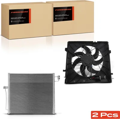 Immagine prodotto di Frankberg 1x condensatore aria condizionata+1x ventola raffreddamento motore per Mercedes-Benz X166 Classe M W166 C292