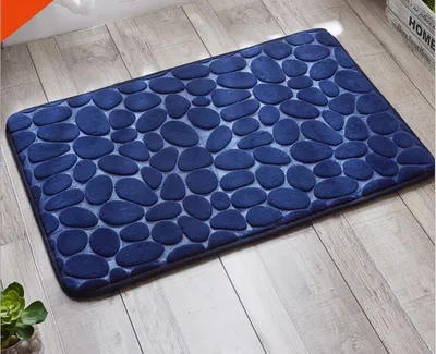 Image de Tapis de bain Pebble Soft Memory Foam, Tapis de douche antidérapant pour maître, 40 * 60CM / Bleu