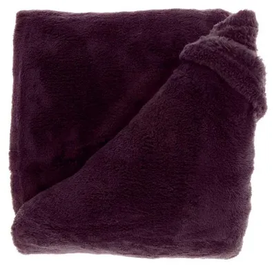Obrázek produktu pro Unyqoos® Přikrývka Justin – měkká a pohodlná, 100% polyesterový fleece, 150 x 200 cm, tmavě fialová – deka do obývacího pokoje a ložnice