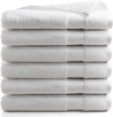 Produktbild von DoubleDry Hotel Kollektion Badetücher Set - 6 Teilig - 100% Baumwolle - 500 g/m² - Weich - 70x140 cm - Weiß