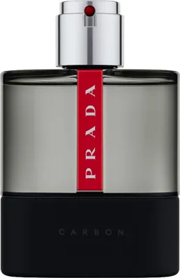 A product shot of a bottle of Prada Luna Rossa Carbon Eau de Toilette.