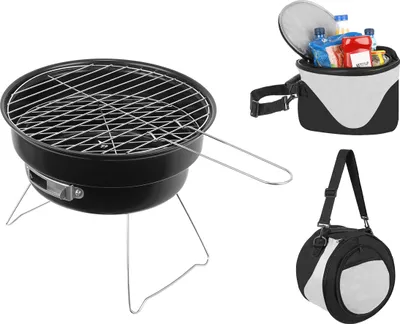 Obrázek produktu pro Piknikový gril malý kempingový přenosný gril na dřevěné uhlí 9796