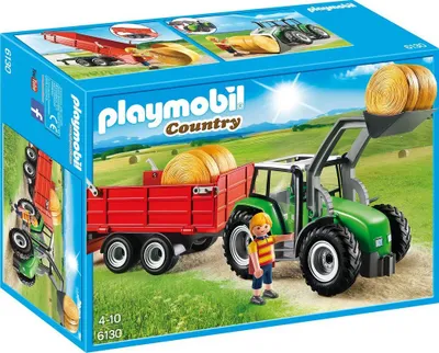 Produktbild von PLAYMOBIL 6130 - Großer Traktor mit Anhänger