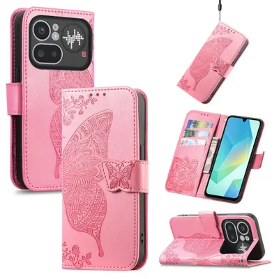 Image de Étui à clapet pour Nothing Phone 4a Pro, avec compartiment pour cartes, rose