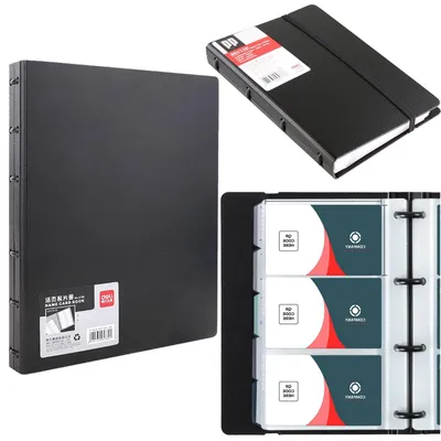 Zdjęcie produktu dla Segregator na wizytówki, czarny, na 180 kart