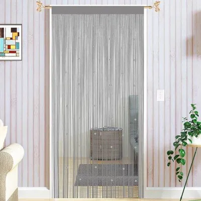 Obrázok produktu pre Famanu Kralengardine – Ochranný záves na dvere, dekoratívny, 90 x 200 cm, sivý