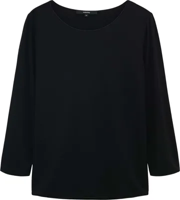 Produktbild von Schwarzes Kleid aus ECOVERO Viskose Mix mit 3/4 Arm und Rundhalsausschnitt