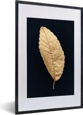 Produktbild von MuchoWow® MuchoWow® Gerahmtes Poster Baum - Blatt - Schwarz und Gold 40x60 cm - Poster mit zchwarzem Bilderrahmen - Poster in Rahmen