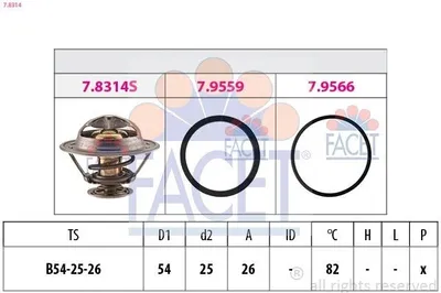 Produktbild von FACET Thermostat Kühlmittel 82°C für FIAT DUCATO Pritsche/Fahrgestell (230) DUCATO Kasten (244) DUCATO Pritsche/Fahrgestell (244) DUCATO Bus (230)