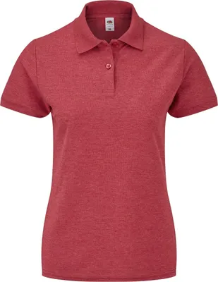 Produktbild von Fruit Of The Loom Damen 65/35 Poloshirt, Kurzarm BC384 (XS) (Meliert Rot)