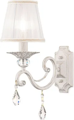 Obrázok produktu pre Klasická nástenná lampa s krištáľovým tienidlom E14, 40 W, s možnosťou stmievania, biela