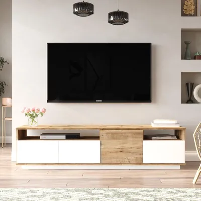 Immagine prodotto di Skye Decor, Fr5-Aw, mobile TV, pino atlantico, pannello truciolare rivestito al 100% in melamina, 180 x 44,5 x 44,6 cm