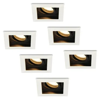 Image de HOFTRONIC - Spot LED encastrable carré 4W 345lm 2700K GU10 blanc orientable dimmable
