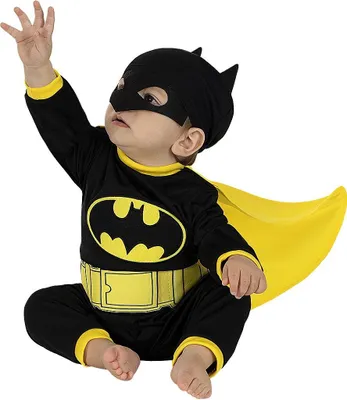 Produktbild von Batman Kostüm für Babys schwarz-gelb Kindergröße: 86-92