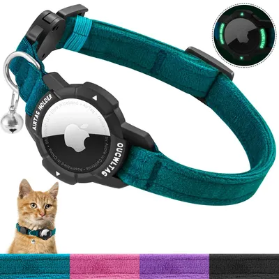Produktbild von OUCWLTAG Leuchtendes AirTag-Katzenhalsband mit Sicherheitsverschluss, GPS-Katzen