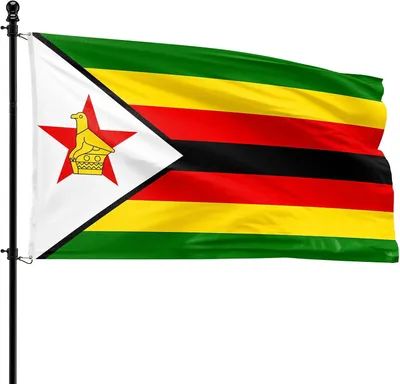 Image de Drapeau du Zimbabwe, 90 x 150 cm, en polyester, pour mât