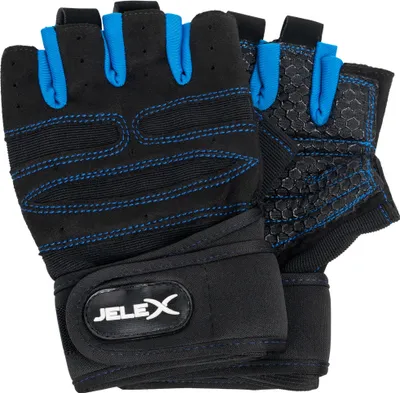 Produktbild von M JLX-47|JELEX Fit gepolsterte Trainingshandschuhe schwarz-blau