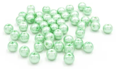 Produktbild von Vintageparts Glaswachsperlen Mint Grün 8mm, 50 Stück