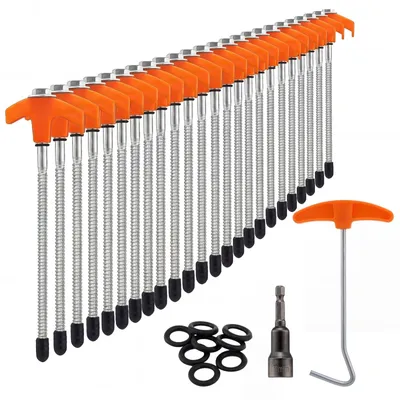 Produktbild von Erdnägel Zeltheringe Schraubheringe - Kohlenstoffstahl - 24 Stück - 20,3 cm - Für Camping und Zelt