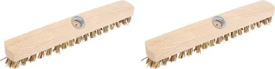 Produktbild von Novaliv 2x Scheuerbürste aus Holz mit Union-Borsten|  Wischer mit Gewinde| Scheuerbürste| Boden-Bürste| Ideal für Reinigung von Balkon Terrasse Garten Innen- Außenbereich