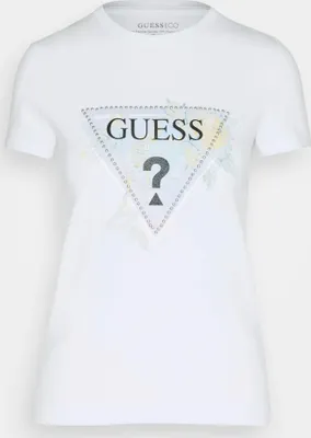 Zdjęcie produktu dla Guess T-shirt Basic ALVA TEE z nadrukiem logo Slim Fit