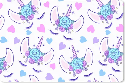 Produktbild von MuchoWow® Schreibtischunterlage Mädchen - Einhorn - Blumen - Muster - Mädchen - Kinder - Kinder 60x40 cm - XXL Mauspad - Großes Mauspad