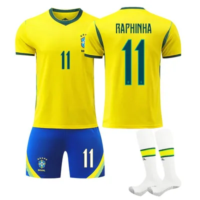 Immagine prodotto di #11 RAPHINHA Maglia da calcio Brasile Coppa del Mondo 2026 per bambini e adulti TAGLIA:18