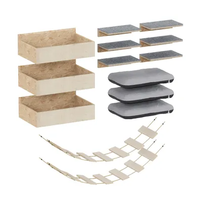 Produktbild von Kletterwand Katzen Katzenliege Wandliege Katzenbett Katzenregal Wandmontage XXL 8661