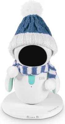 Produktbild von BerryBase Weihnachts Outfit, für Energize Lab Eilik Desktop Roboter, Mütze und Schal, 2-teilig - Farbe: blau